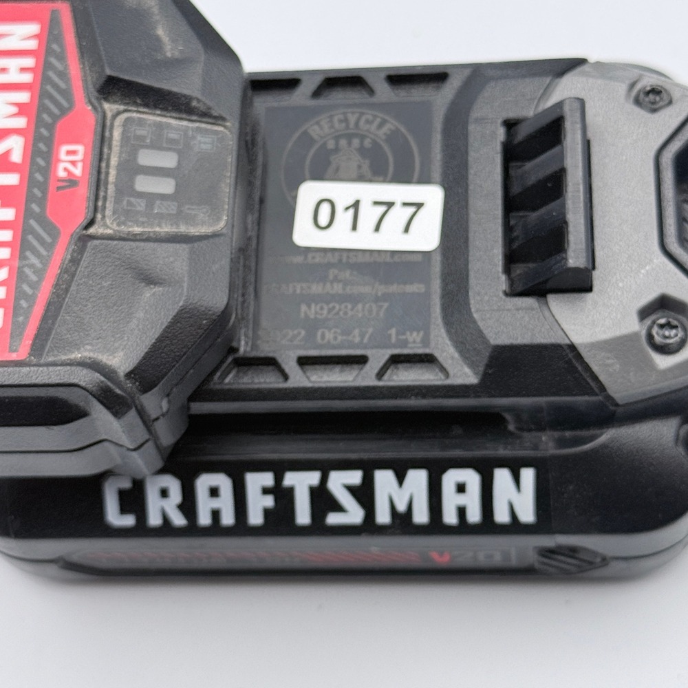 Craftsman Battery and Charger V20 1.5Ah Lithium Ion CMCB2015 Black Red - Picture 4 of 9